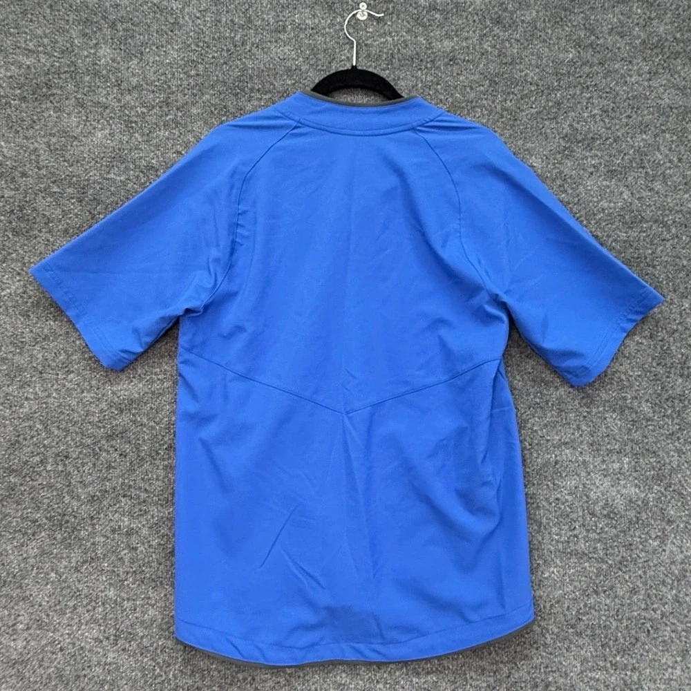 Nike Baseball Pullover Mens Small Blue Short Sleeve Snap Henley Training